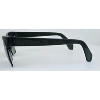 VINTAGE 1970's Glam Unisex Black Frame with Gray Lens Sunglasses Made in Switzerland