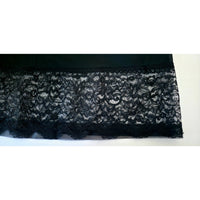 VINTAGE *NEW* 1960's Women's Black Slip w/Black Lace 100% Nylon Sz L Made in USA