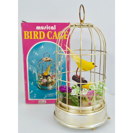 VINTAGE *NEW* 1960 Musical Bird Cage Plays 'Oh What A Beautiful Morning'