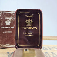 VINTAGE *NEW* 1960's Gold w Jewel Penguin Freid Butane Lighter