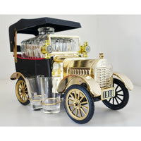 VINTAGE *NEW* 1950's Decanter Music Box 1918 Ford Car w/4 Shot Glasses