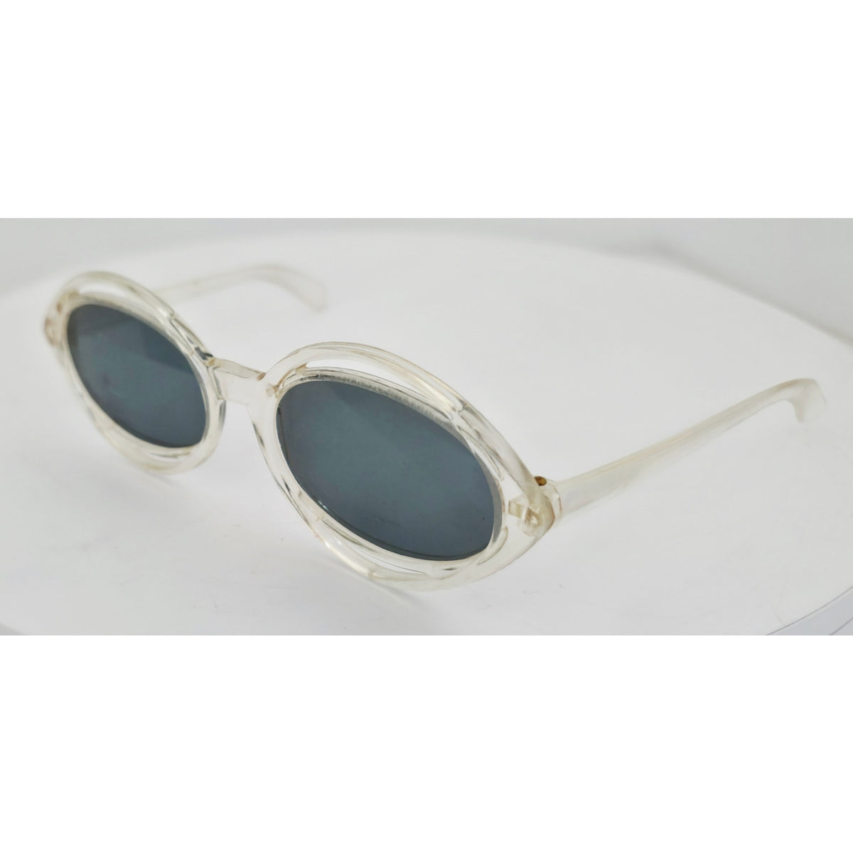 VINTAGE *NEW* 1970's Solarex Clear Frame with Gray Lens Sunglasses USA