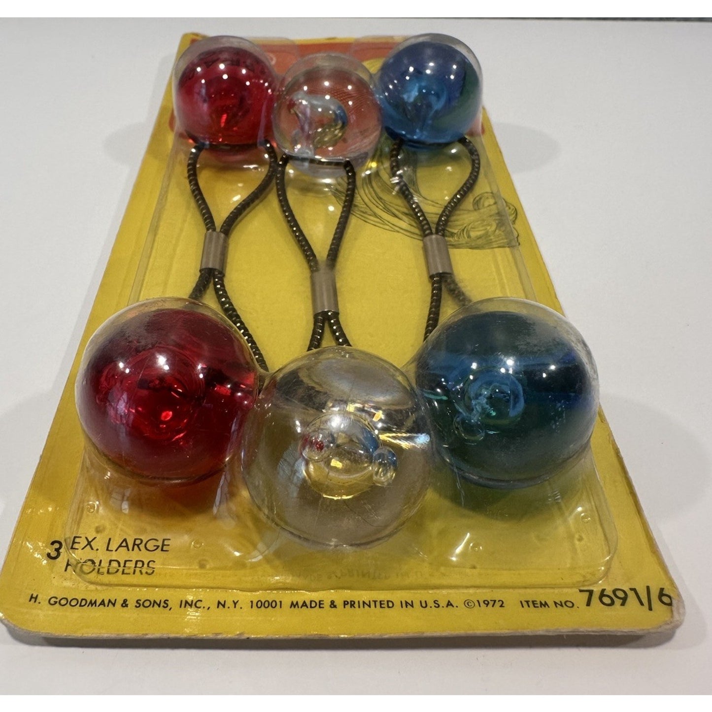 VINTAGE *NEW* 1972 Goody XL Twin Bead Ponytail Holders Hair Ties Qty 3 $7691/6