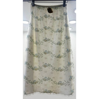 VINTAGE *NEW* 1960's Women's White with Green & Blue Flowers Slip Skirt Size S