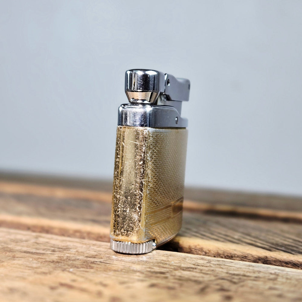 VINTAGE *NEW* 1950's Blaze Gold Textured Butane Lighter