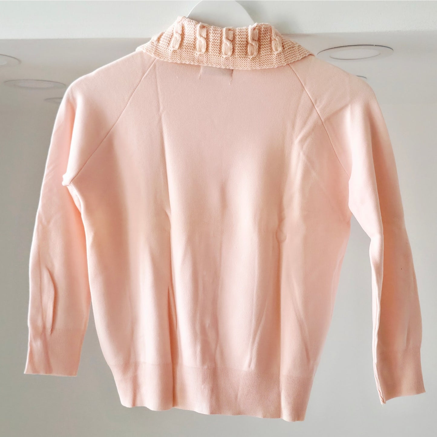 VINTAGE *NEW* 1960's Women's Light Pink Sweater w/Collar 100% Nylon Size 38