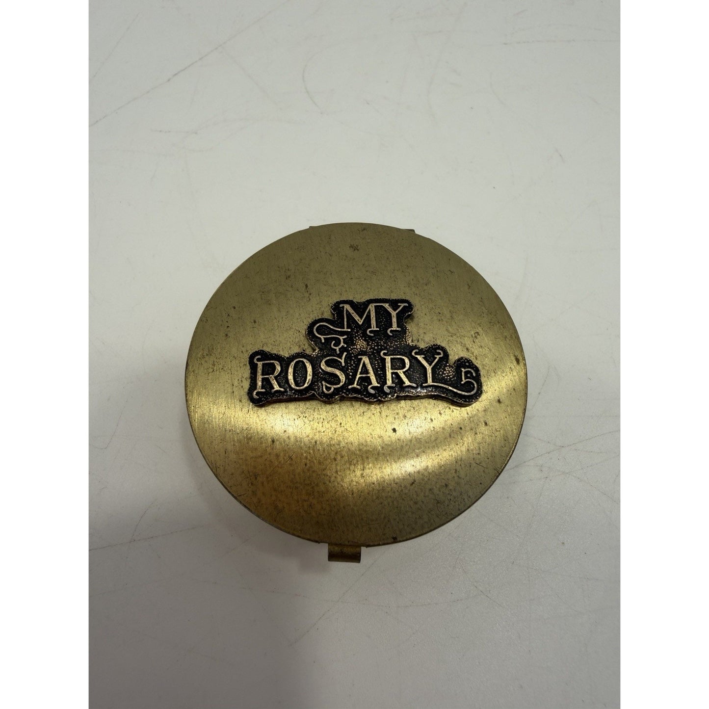 VINTAGE *NEW* 1960's Brass My Rosary 28mm Box