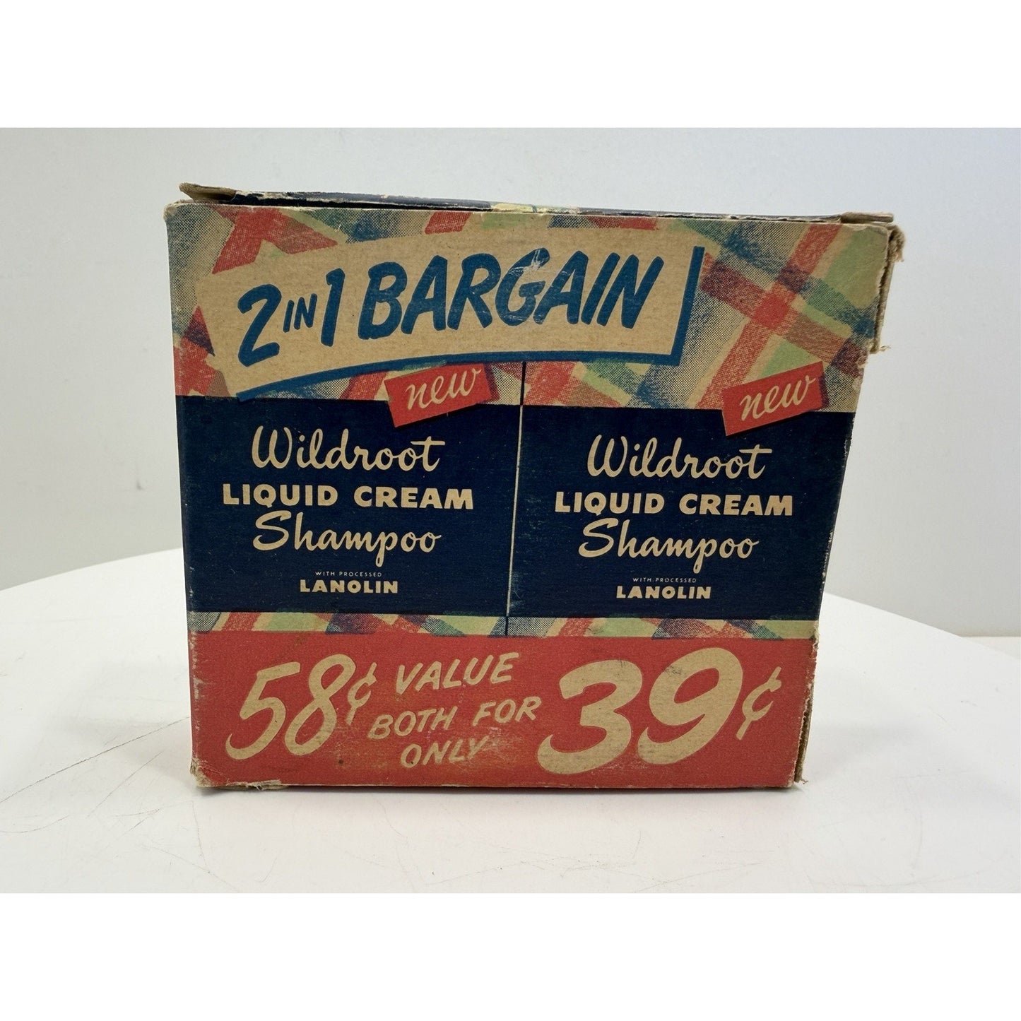 VINTAGE *NEW* 1950’s Wild Root Liquid Cream Lanolin Shampoo 2 in 1 Combo Pack