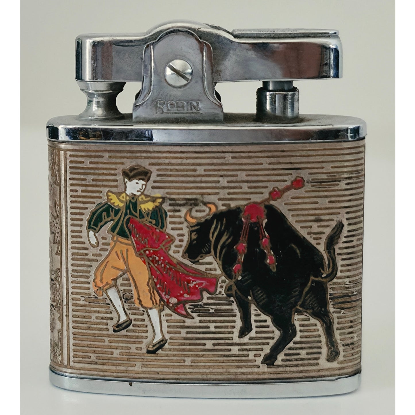 VINTAGE *NEW* 1960's Mexico Automatic Super Lighter with Bull Fight and Eagle