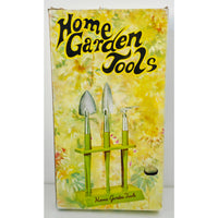 VINTAGE *NEW* 1970's Mini Hone Garden Tools with Stand Set of 3 Hong Kong