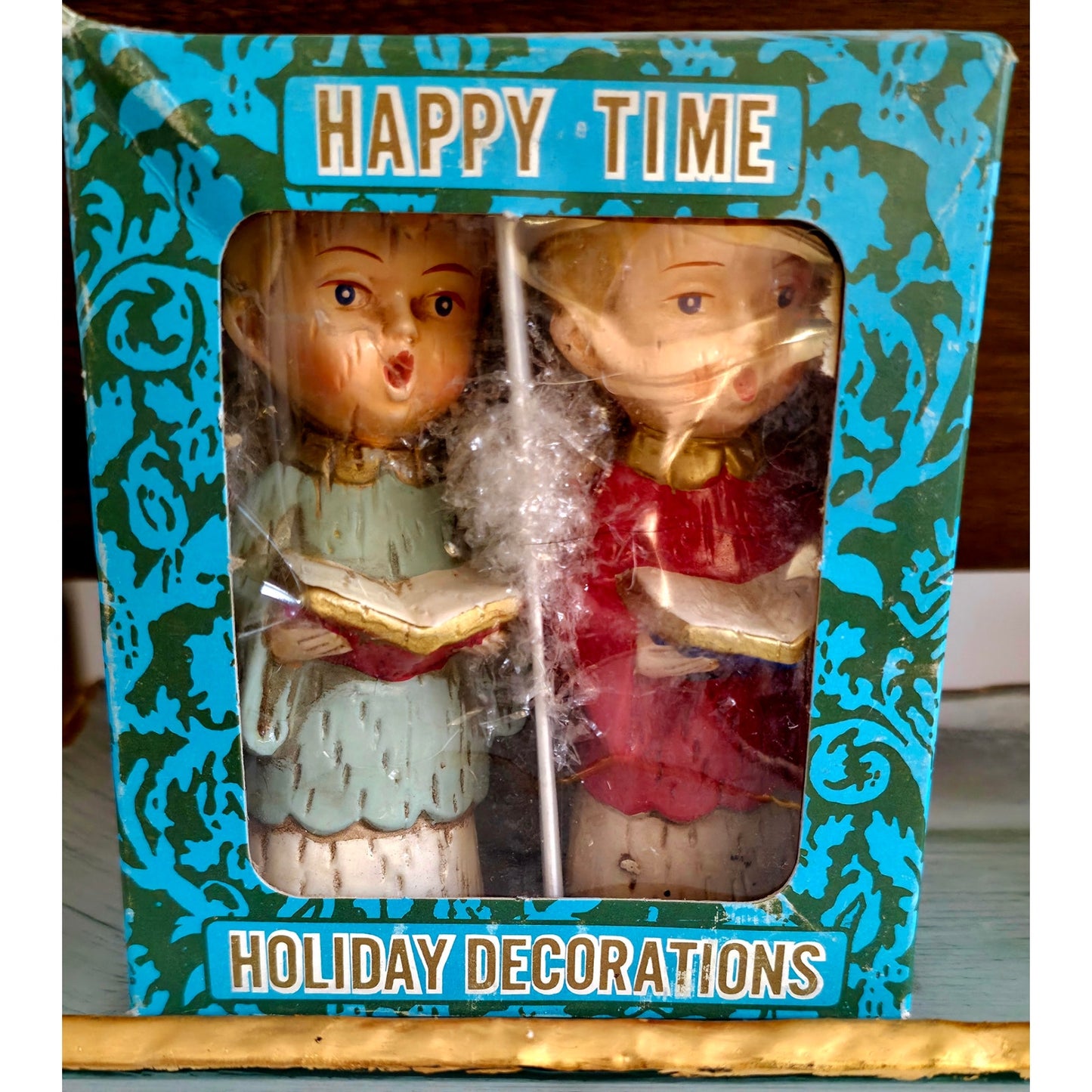 VINTAGE *NEW* 1960's Commadore Happy Time Set of 2 Singing Choir Boy Figurines