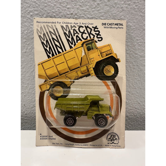 VINTAGE *NEW* Zee Mini Macks Die Cast Metal Green Dump Truck