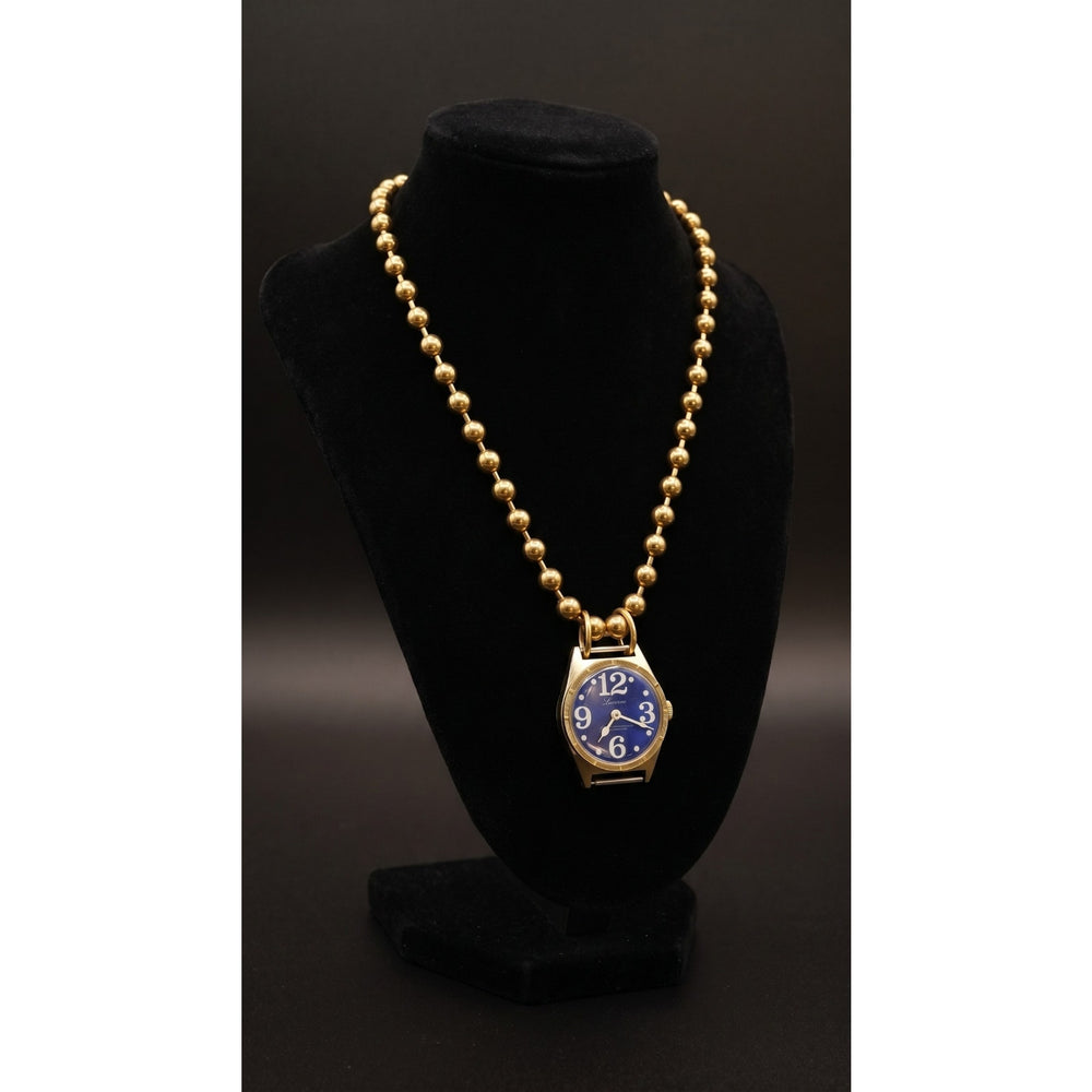 Vintage 1960's Lucerne Blue Watch Face Necklace Custom Made | Limited Edition