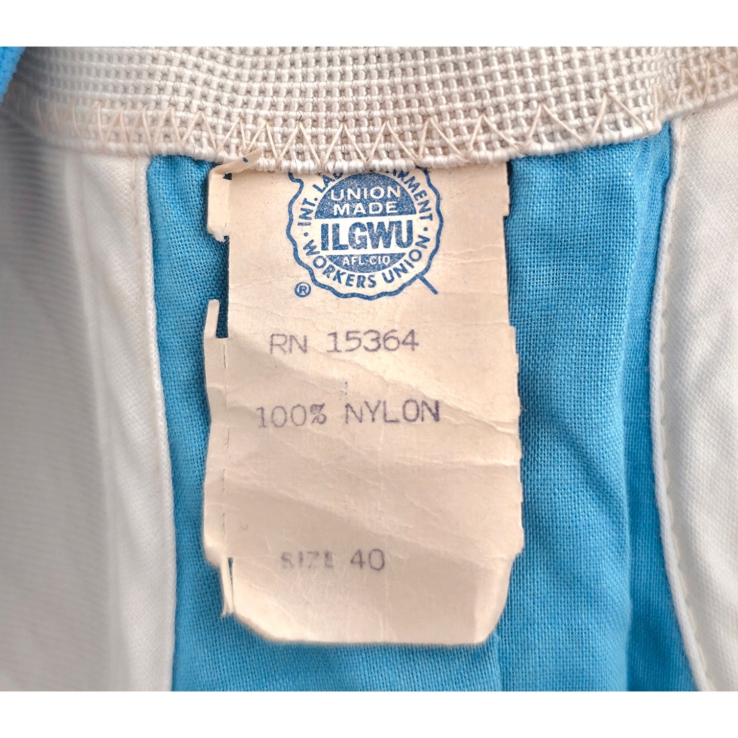 VINTAGE *NEW* 1960's ILGWU Light Blue 100% Jersey One Piece Swimsuit Size 44