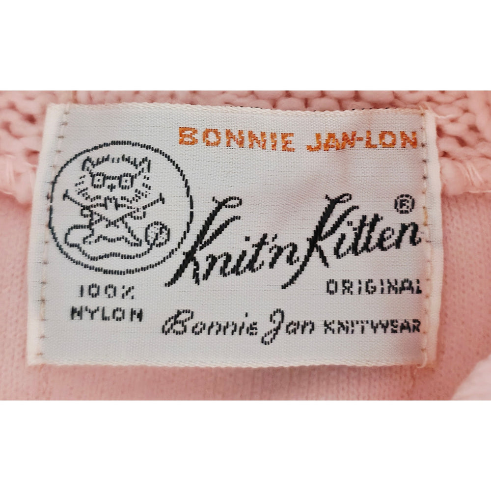VINTAGE *NEW* 1960's Women's Light Pink Sweater w/Collar 100% Nylon Size 38