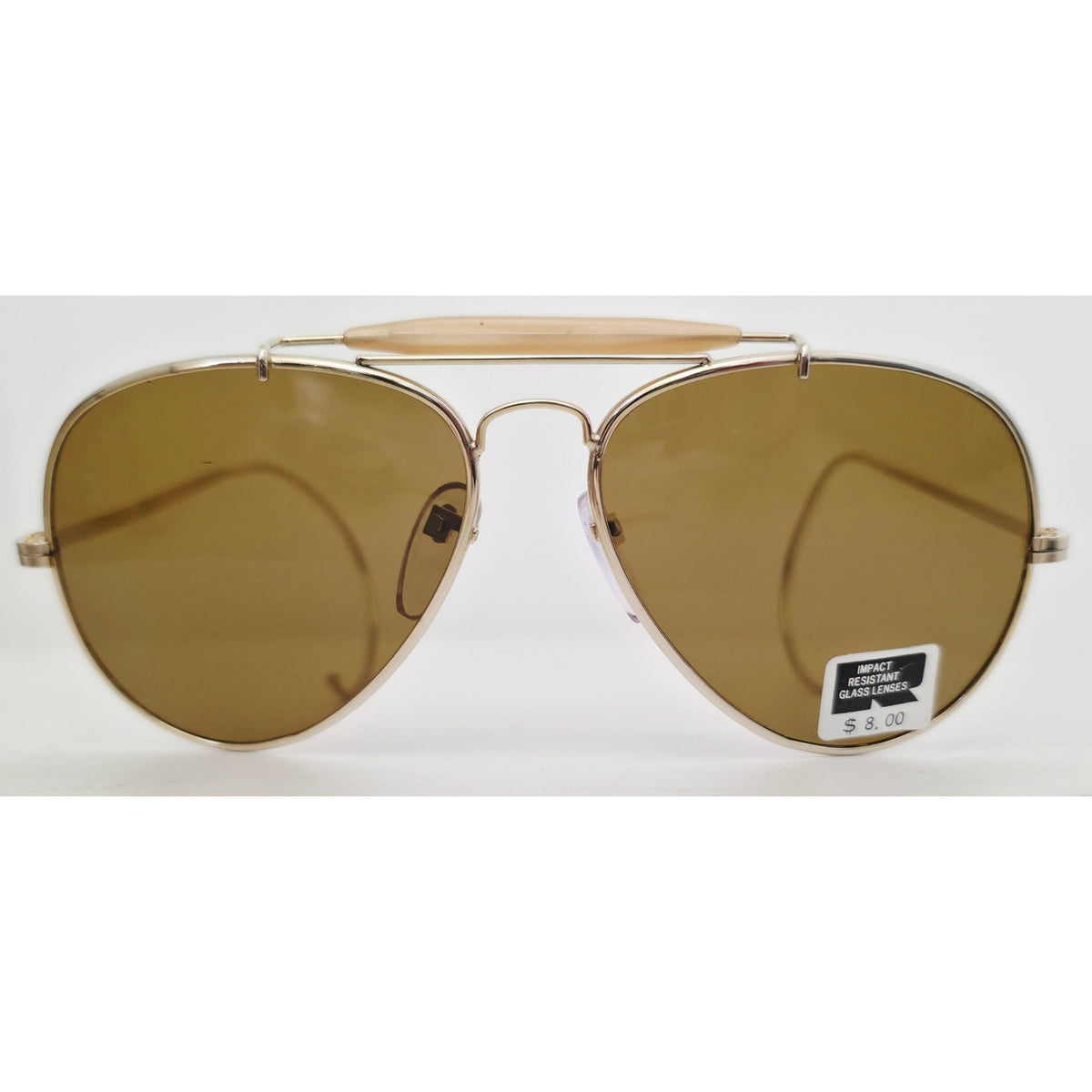 VINTAGE *NEW* 1970's Ray Max Gold Frame with Brown Lens Aviator Sunglasses