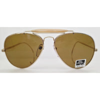 VINTAGE *NEW* 1970's Ray Max Gold Frame with Brown Lens Aviator Sunglasses