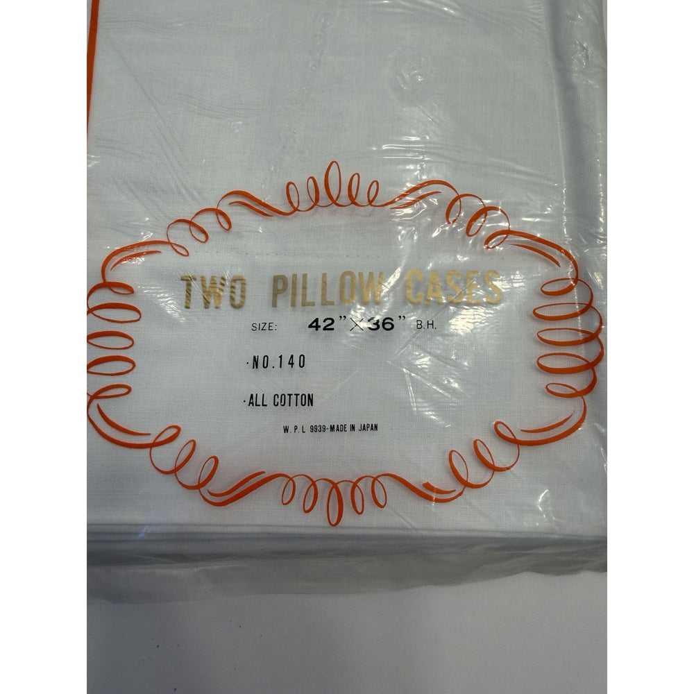 VINTAGE *NEW* 1960's Beddy White Brand Set of 2 - 42" X 36" Pillow Cases