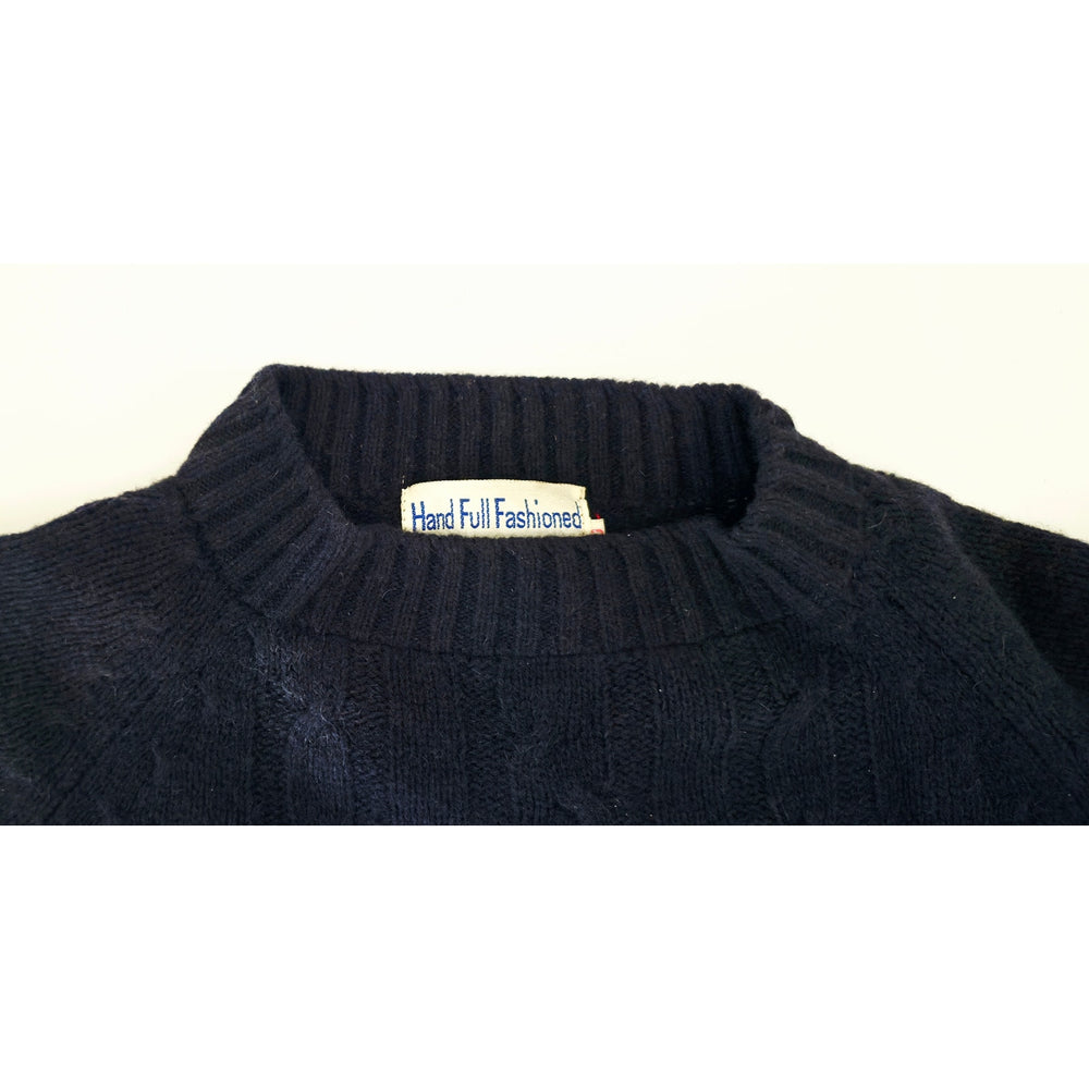 VINTAGE *NEW* 1960's Women's Navy Hand Loomed 100% Virgin Wool Sweater Size 40