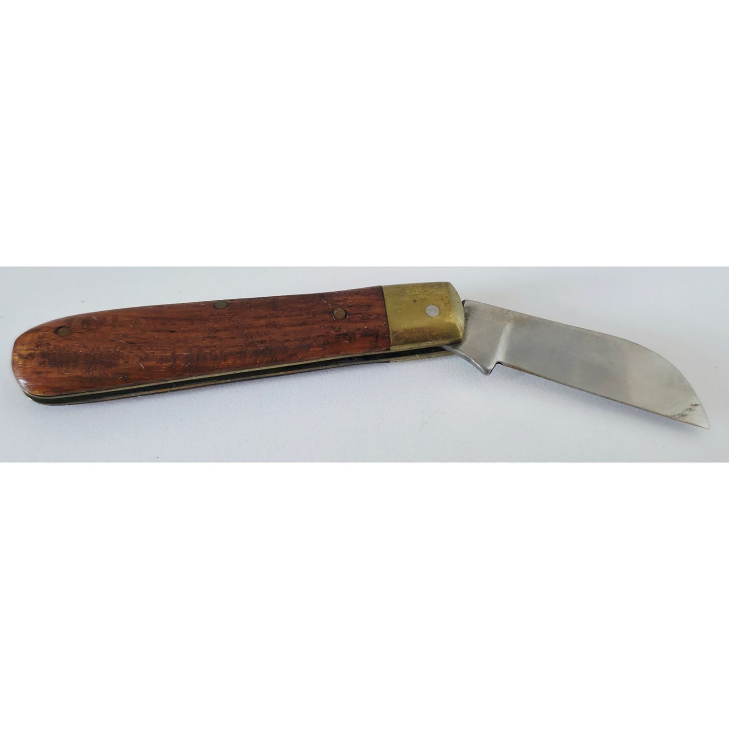 VINTAGE *NEW* 1960's Stainless Steel with Wooden Handle Pocket Knife Pakistan