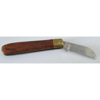 VINTAGE *NEW* 1960's Stainless Steel with Wooden Handle Pocket Knife Pakistan