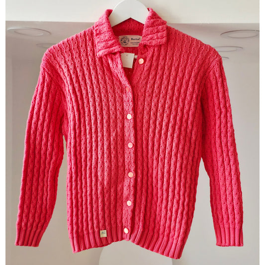 VINTAGE *NEW* 1960's Ban-Lon Pink Women's Collared Sweater Size L (40) Made in USA