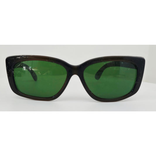 VINTAGE *NEW* 1970's MILSOL Sunglasses Black Frame Green Lens Made in Italy