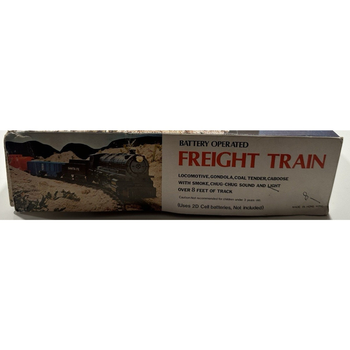 VINTAGE *NEW* Battery Operated Plastic Freight Train Sound Light 8' Track Toy