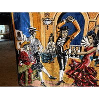 VINTAGE *PRISTINE* 1960's Flamenco Twirl Moroccan Velvet Tapestry