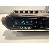 Needs Lovin' - VINTAGE 1970's MASON Digital Alarm Clock Am/Fm Radio Dimmer Wood Grain