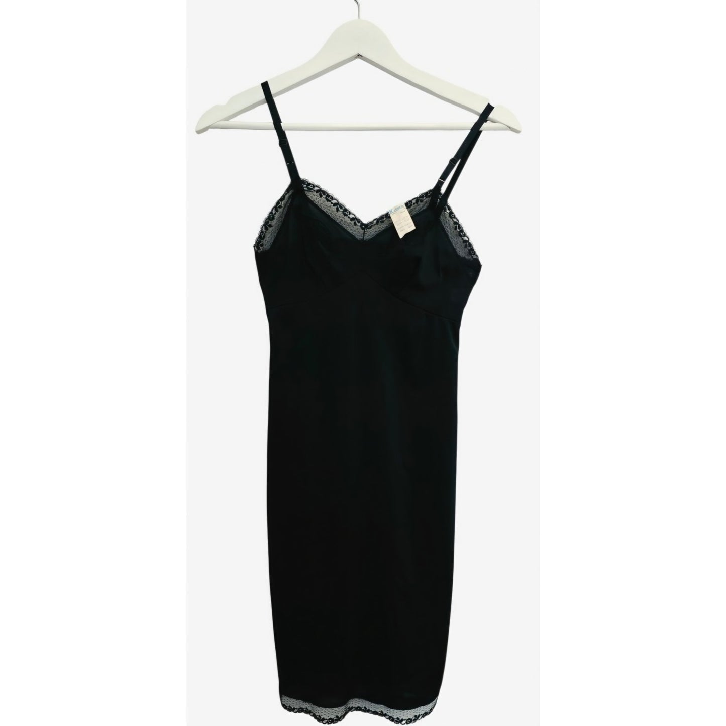VINTAGE *NEW* 1960's Kayser Women's Black with Lace Slip Dress Size S