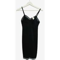 VINTAGE *NEW* 1960's Kayser Women's Black with Lace Slip Dress Size S
