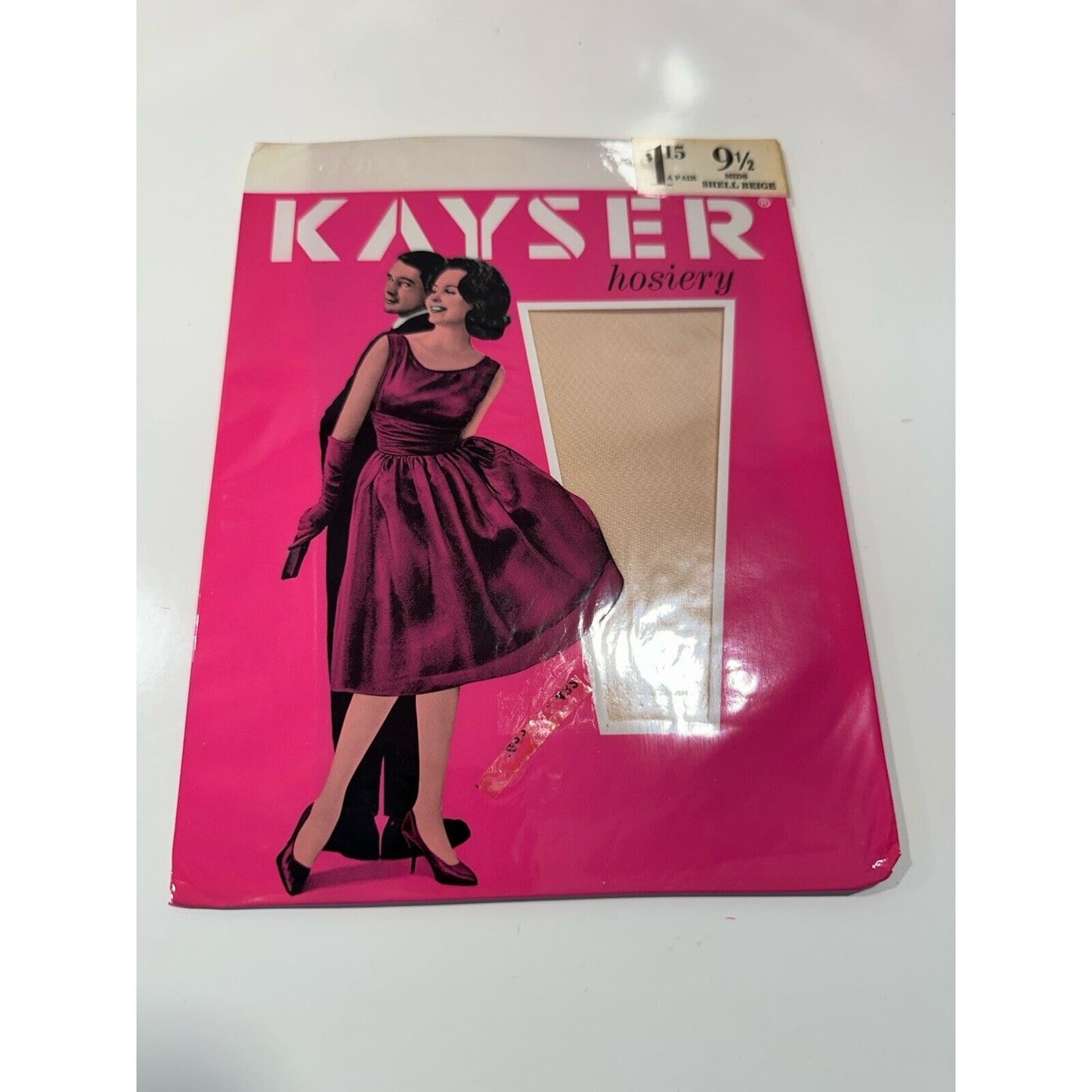 VINTAGE *NEW* Kayser Hosiery Seamless-Shell Beige Sz 9.5 X 6