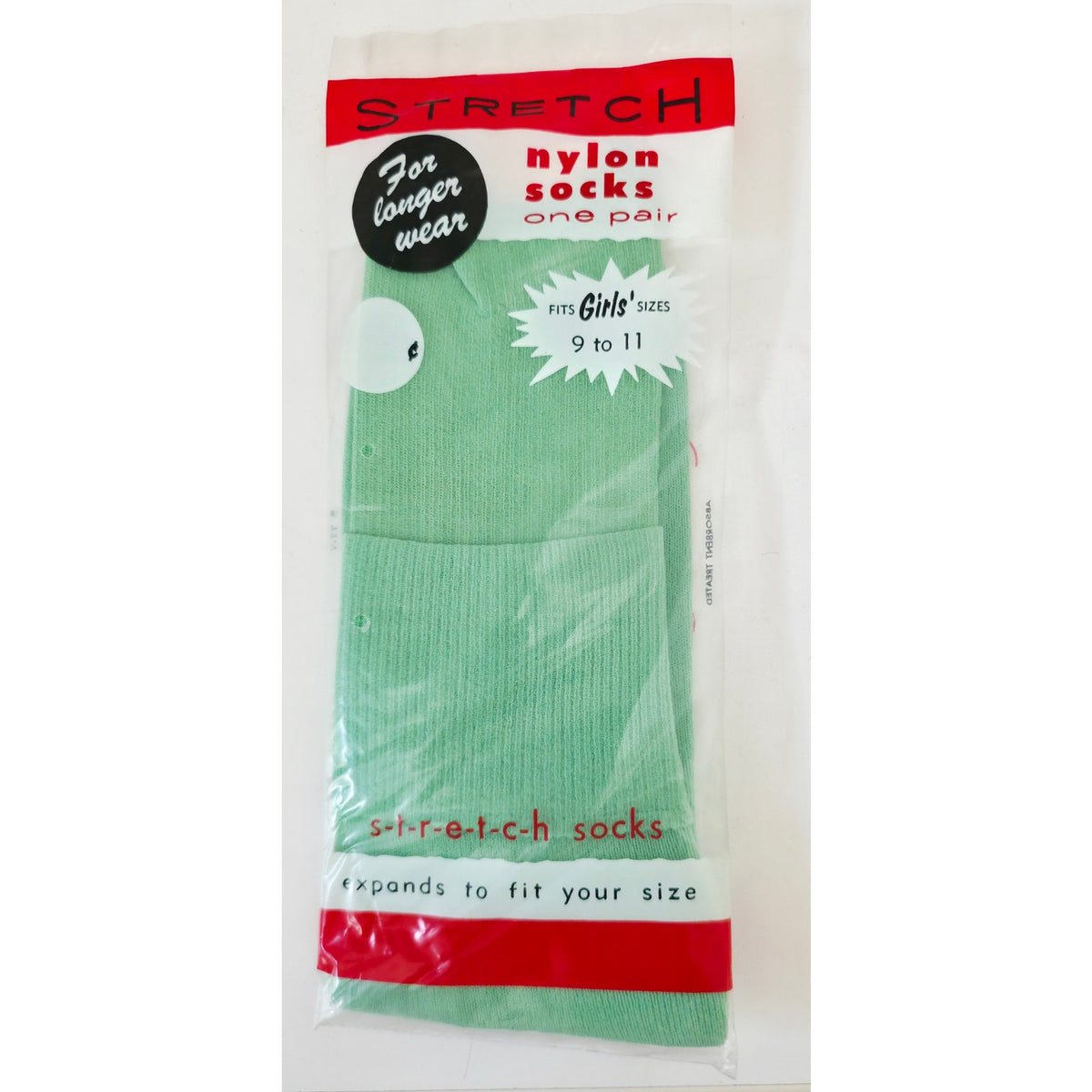VINTAGE *NEW* 1960's Green Girls Stretch Socks Size 9-11