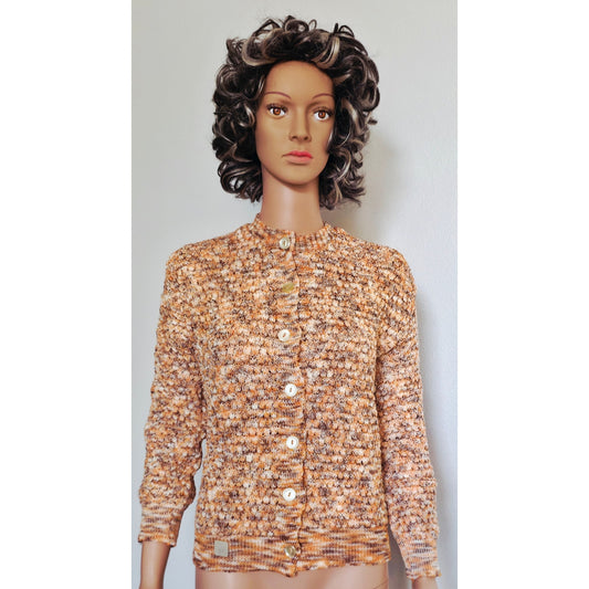 VINTAGE *NEW* 1970's DuPont Women's Multicolor Cable Stitch Sweater Size M