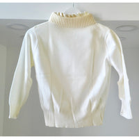 VINTAGE *NEW* 1960's Cream Women's Sweater with Collar 100% Nylon Size 38