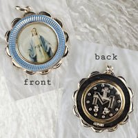 VINTAGE *NEW* 1950's Our Lady of Grace Miraculous Metal Pendant 1.5" Germany