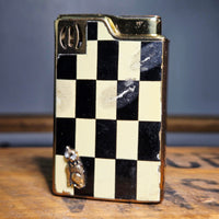 VINTAGE *NEW* 1960's Ron Imperial Checkered Kitty Cat Lighter Japan