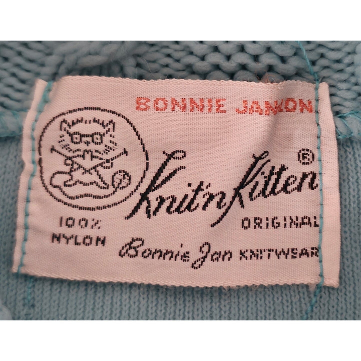 VINTAGE *NEW* 1960's Women's Light Blue  Sweater w/Collar 100% Nylon Size 38