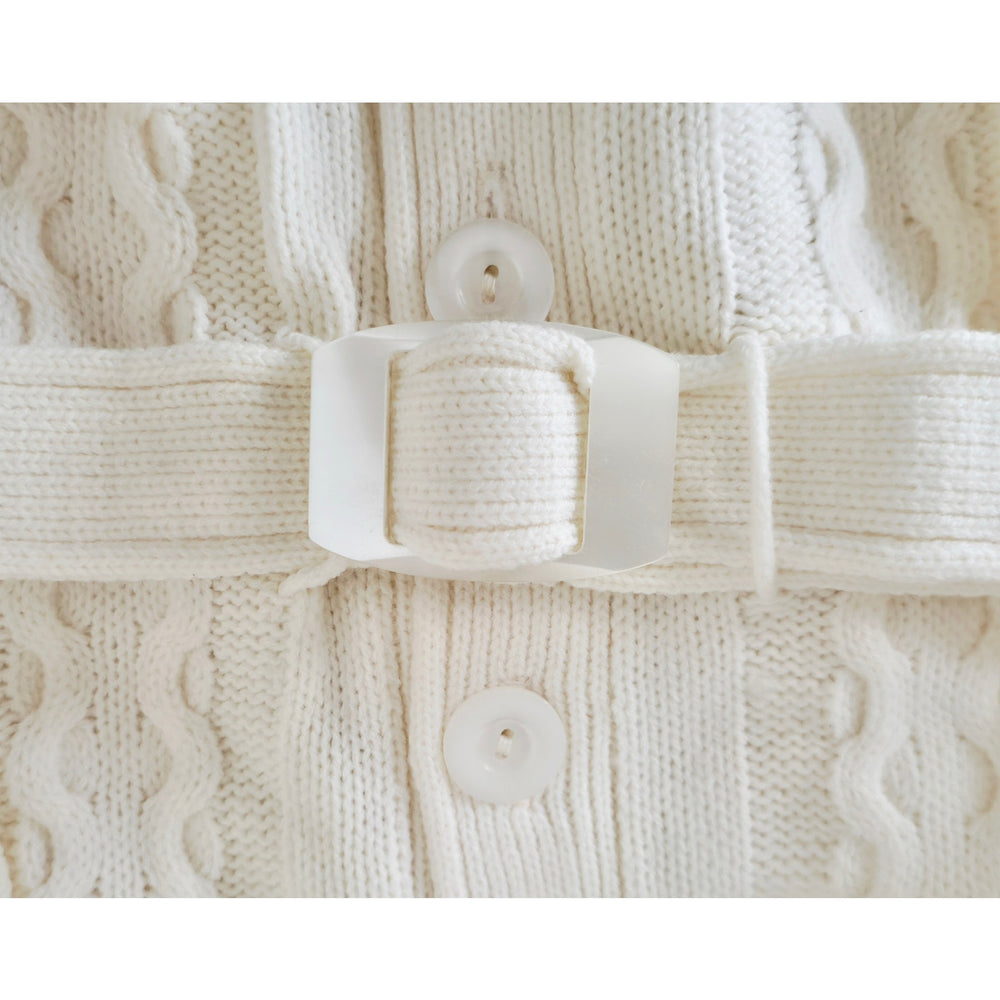 VINTAGE *NEW* 1970's Women's Cream Sweater Vest with Belt 100% Acrylic Size 38