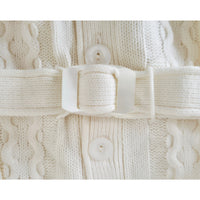 VINTAGE *NEW* 1970's Women's Cream Sweater Vest with Belt 100% Acrylic Size 38