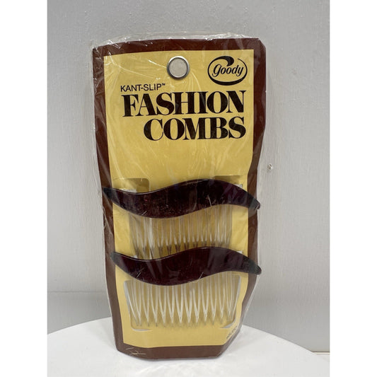 VINTAGE *NEW* 1975 Goody Kant-Slip Fashion Combs Wave Set of 2