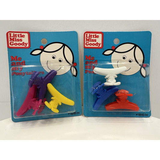 VINTAGE *NEW* 1984 Little Miss Goody 1810 Me & My Ponytailers Hair Clips 2 Packs
