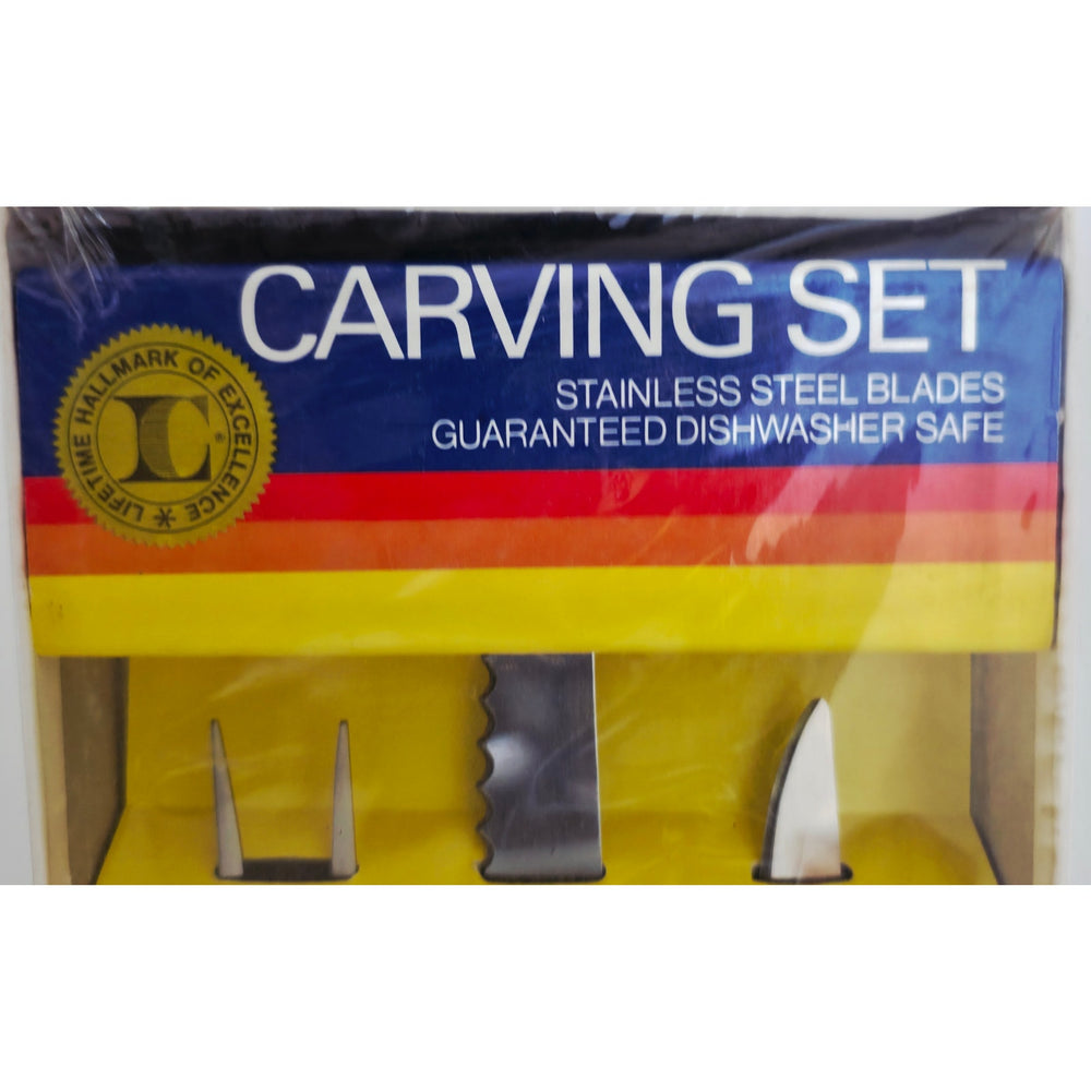 VINTAGE *NEW* 1960's Lifetime Cutlery 3 Piece Stainless Steel Carving Set #3041