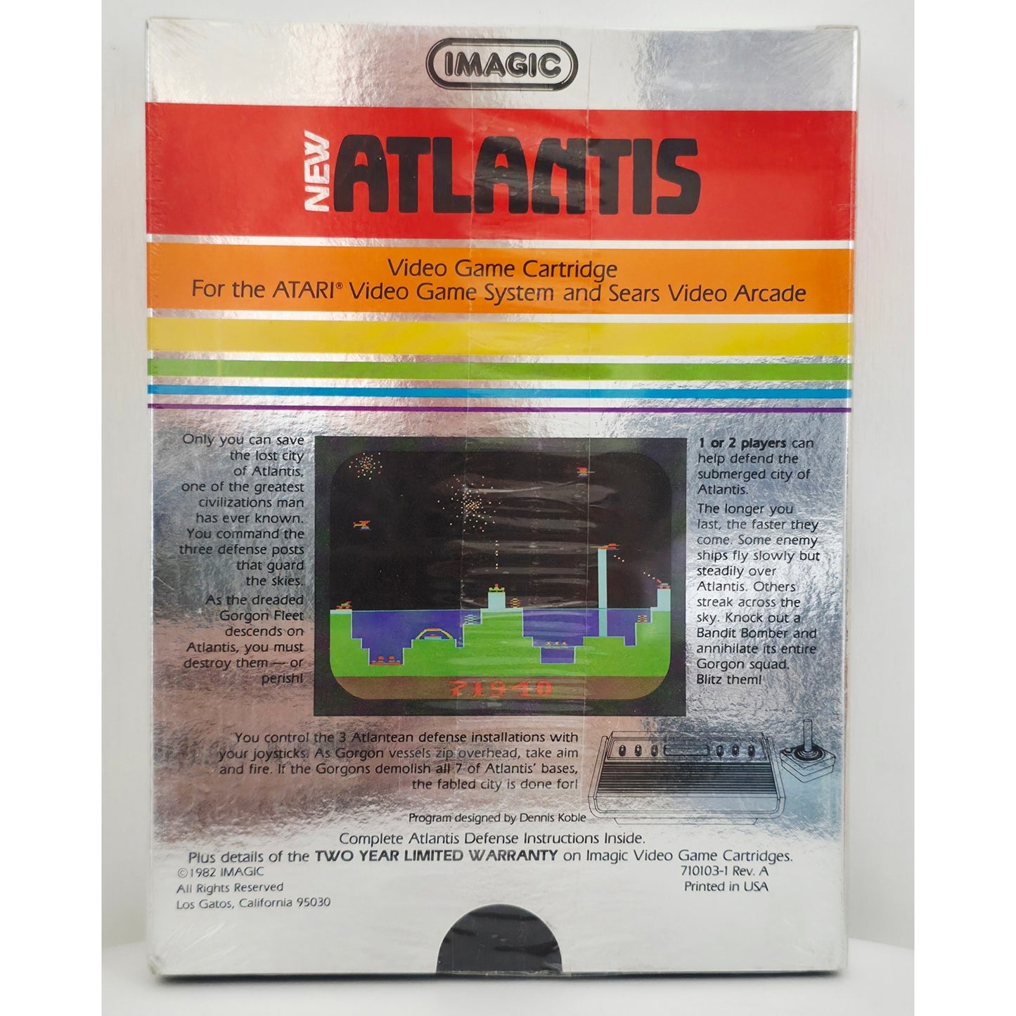 Atari 1982 Atlantis Video Game NOS Shrink Wrapped Unsold Dealer Stock