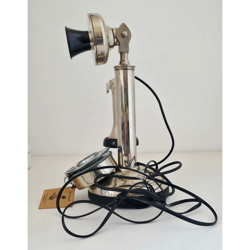 VINTAGE *PRISTINE* Art Thang Candlestick Rotary Dial Spanish Telephone Restored