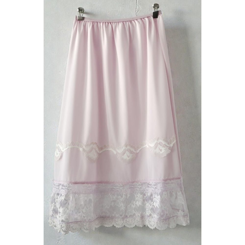 VINTAGE *NEW* 1960's Collins Aikman Women's Light Pink w/Lace Slip Skirt Size M