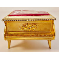 VINTAGE *NEW* 1970's 50th Anniversary Jewelry Box Gold & Red with Wedding Bells