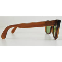 VINTAGE *NEW* 1970's Glam Unisex Sunglasses Brown Frame Green Lens