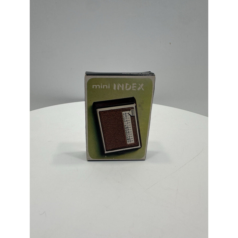 Vintage *NEW* 1960's Mini INDEX A-Z Flip Open Telephone Address Rolodex Brown